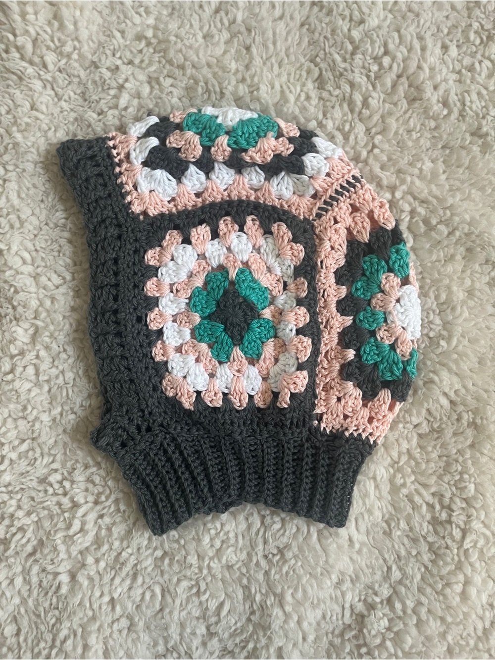 Crochet Granny Square Balaclava Hood - Picture 1 of 7